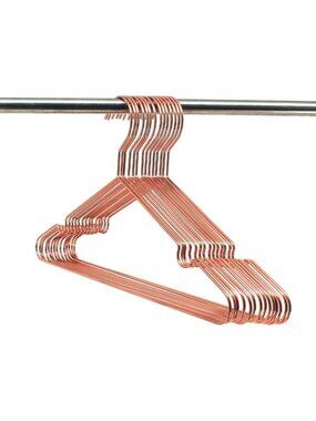 60 Pack Heavy Duty Rose Gold Copper Clothes Hangers - Strong Metal for Coats